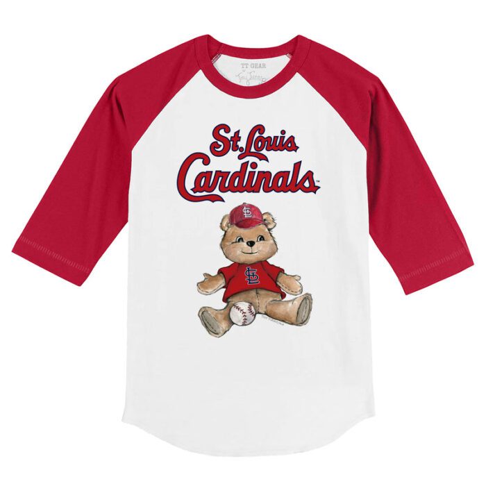 St. Louis Cardinals Boy Teddy 3/4 Red Sleeve Raglan Shirt