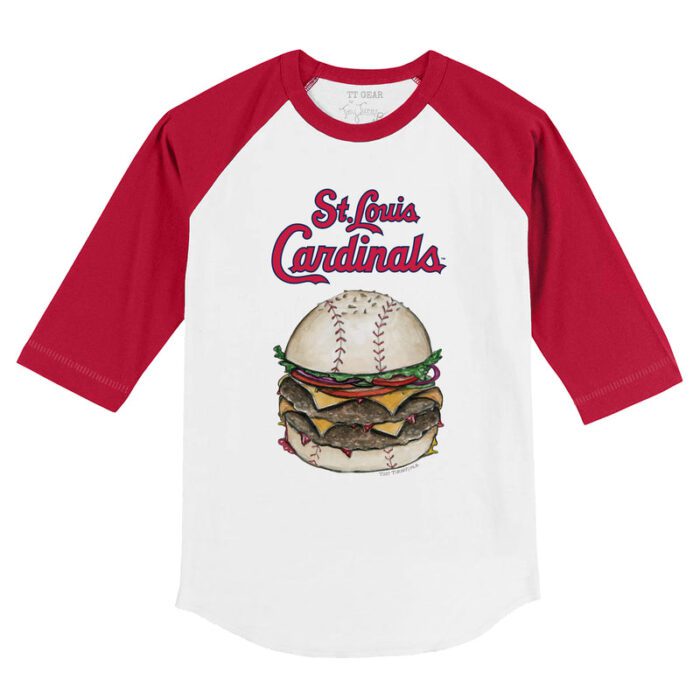 St. Louis Cardinals Burger 3/4 Red Sleeve Raglan Shirt