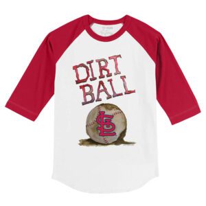 St. Louis Cardinals Dirt Ball 3/4 Red Sleeve Raglan Shirt