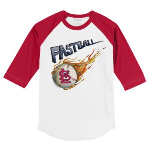 St. Louis Cardinals Fastball 3/4 Red Sleeve Raglan Shirt