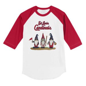 St. Louis Cardinals Gnomes 3/4 Red Sleeve Raglan Shirt