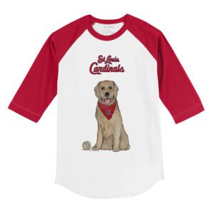St. Louis Cardinals Golden Retriever 3/4 Red Sleeve Raglan Shirt