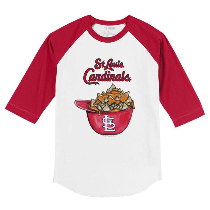 St. Louis Cardinals Helmet 3/4 Red Sleeve Raglan Shirt