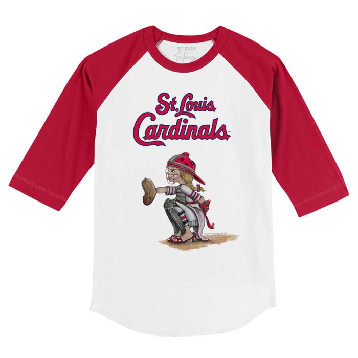 St. Louis Cardinals Kate the Catcher 3/4 Red Sleeve Raglan Shirt