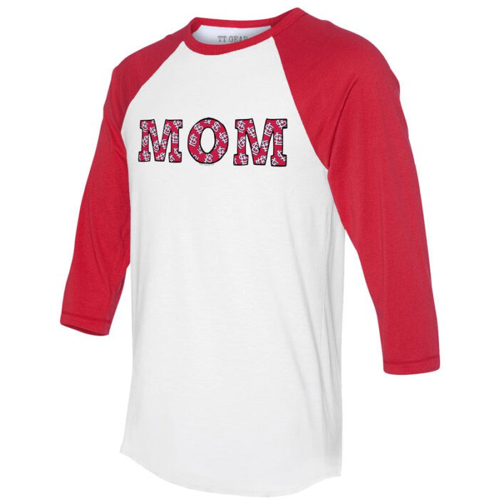 St. Louis Cardinals Mom 3/4 Red Sleeve Raglan Shirt