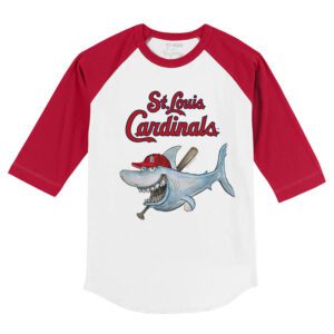 St. Louis Cardinals Shark 3/4 Red Sleeve Raglan Shirt