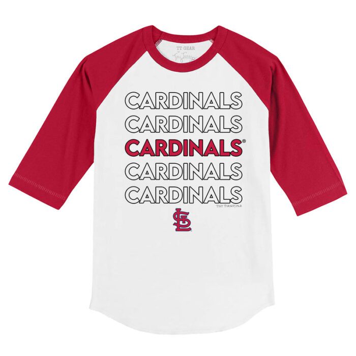 St. Louis Cardinals Stacked 3/4 Red Sleeve Raglan Shirt