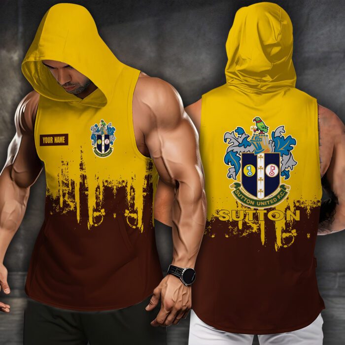 Sutton United Men Workout Hoodie Tank Tops WHT1517