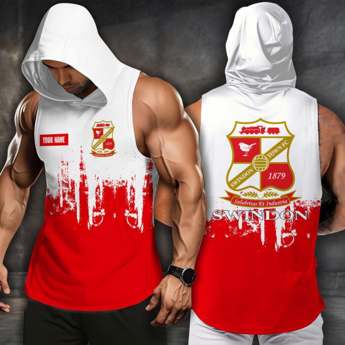 Swindon Town Men Workout Hoodie Tank Tops WHT1515