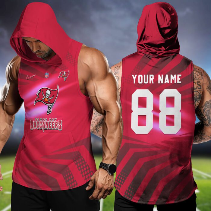 Tampa Bay Buccaneers NFL Hoodie Tank Top Workout Outfit WHT1220