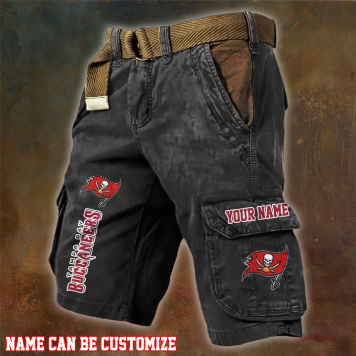 Tampa Bay Buccaneers NFL Pocket Print Cargo Shorts V2 Custom Name For Fans MCS1289