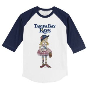 Tampa Bay Rays Babes 3/4 Navy Blue Sleeve Raglan Shirt