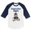 Tampa Bay Rays Boy Teddy 3/4 Navy Blue Sleeve Raglan Shirt