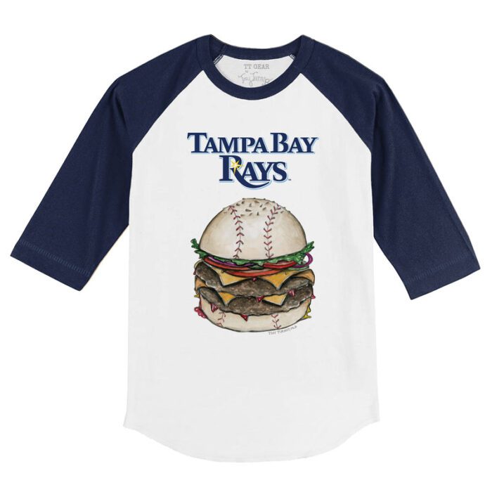 Tampa Bay Rays Burger 3/4 Navy Sleeve Raglan Shirt