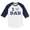 Tampa Bay Rays I Love Dad 3/4 Navy Blue Sleeve Raglan Shirt
