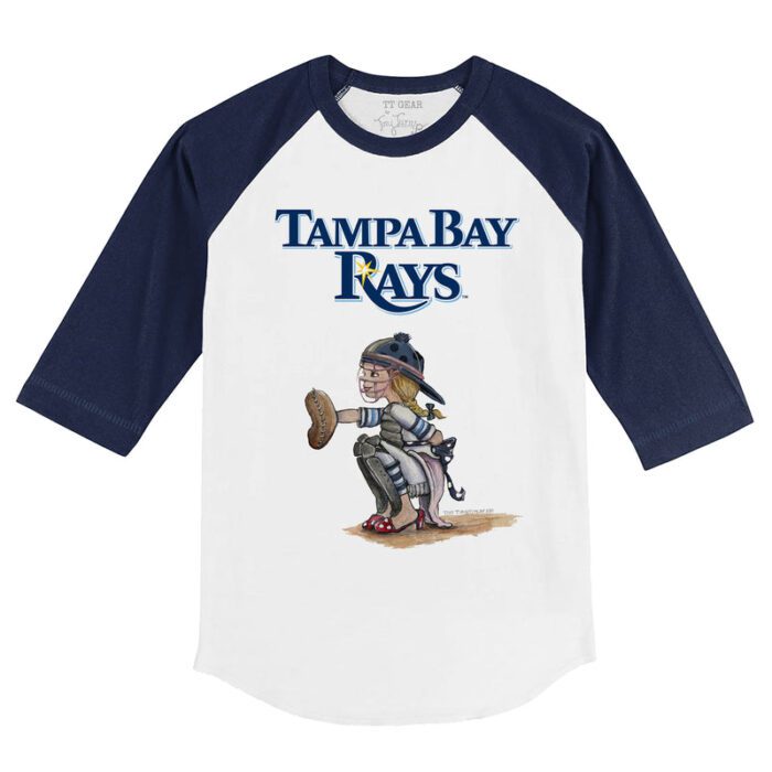 Tampa Bay Rays Kate the Catcher 3/4 Navy Blue Sleeve Raglan Shirt