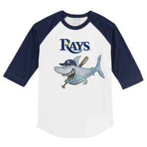 Tampa Bay Rays Shark 3/4 Navy Blue Sleeve Raglan Shirt