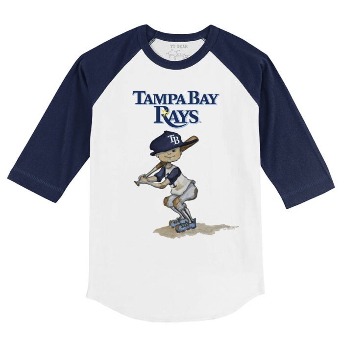 Tampa Bay Rays Slugger 3/4 Navy Blue Sleeve Raglan Shirt