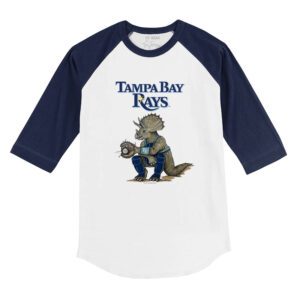 Tampa Bay Rays Triceratops 3/4 Navy Blue Sleeve Raglan Shirt
