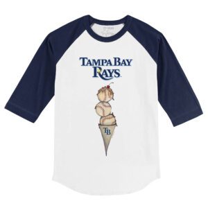 Tampa Bay Rays Triple Scoop 3/4 Navy Blue Sleeve Raglan Shirt