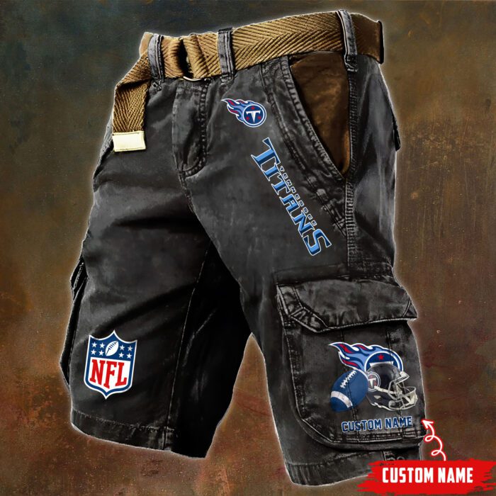 Tennessee Titans NFL Football Custom Name Pocket Print Cargo Shorts V2 Perfect Gift For Fans MCS1260