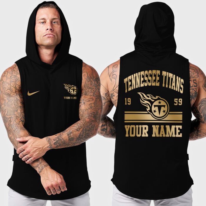 Tennessee Titans NFL Personalized Men Workout Hoodie Tank Tops WHT1317
