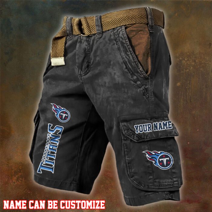 Tennessee Titans NFL Pocket Print Cargo Shorts V2 Custom Name For Fans MCS1290