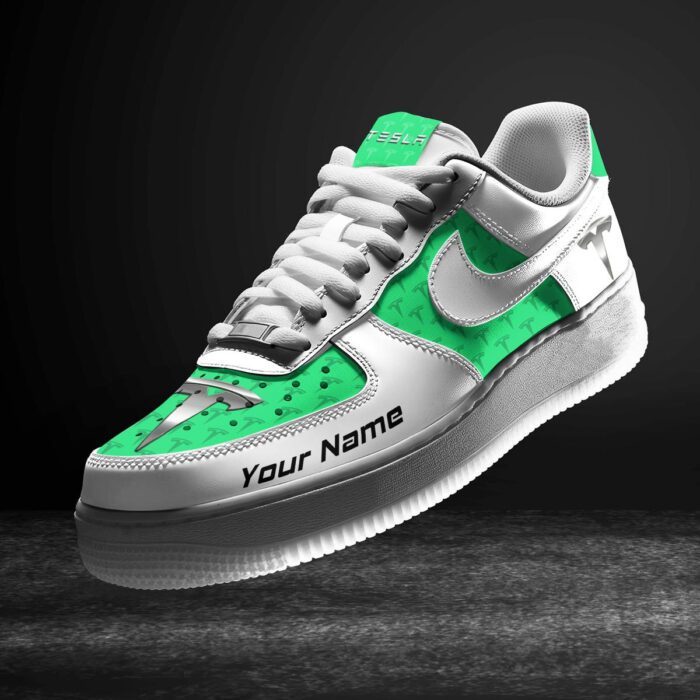 Tesla Light Green Air Force 1 Sneakers AF1 Limited Shoes For Cars Fan LAF2452