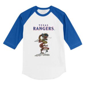 Texas Rangers 2024 Year of the Dragon 3/4 Royal Blue Sleeve Raglan Shirt