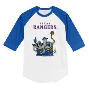 Texas Rangers Octopus 3/4 Royal Blue Sleeve Raglan Shirt