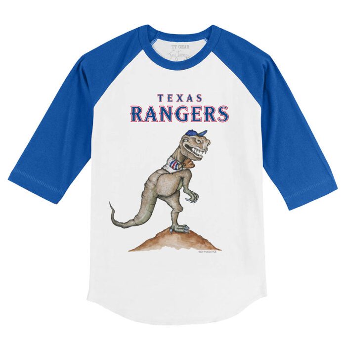 Texas Rangers TT Rex 3/4 Royal Blue Sleeve Raglan Shirt