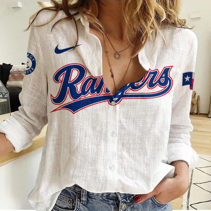 Texas Rangers Women Casual Shirt Linen Shirt GWS1116