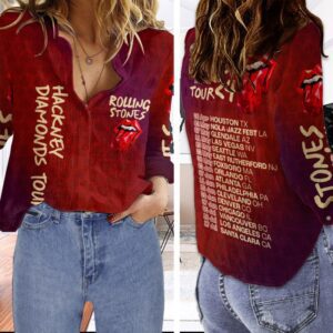 The Rolling Stones Women Casual Shirt 3D Linen Shirt GWS1163