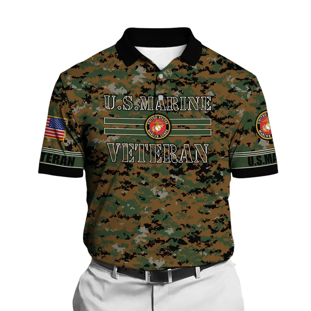 The United States Marine Corps Short Polo Shirts Remember Honor Respect Honoring All Who Served Shirt PLK1632