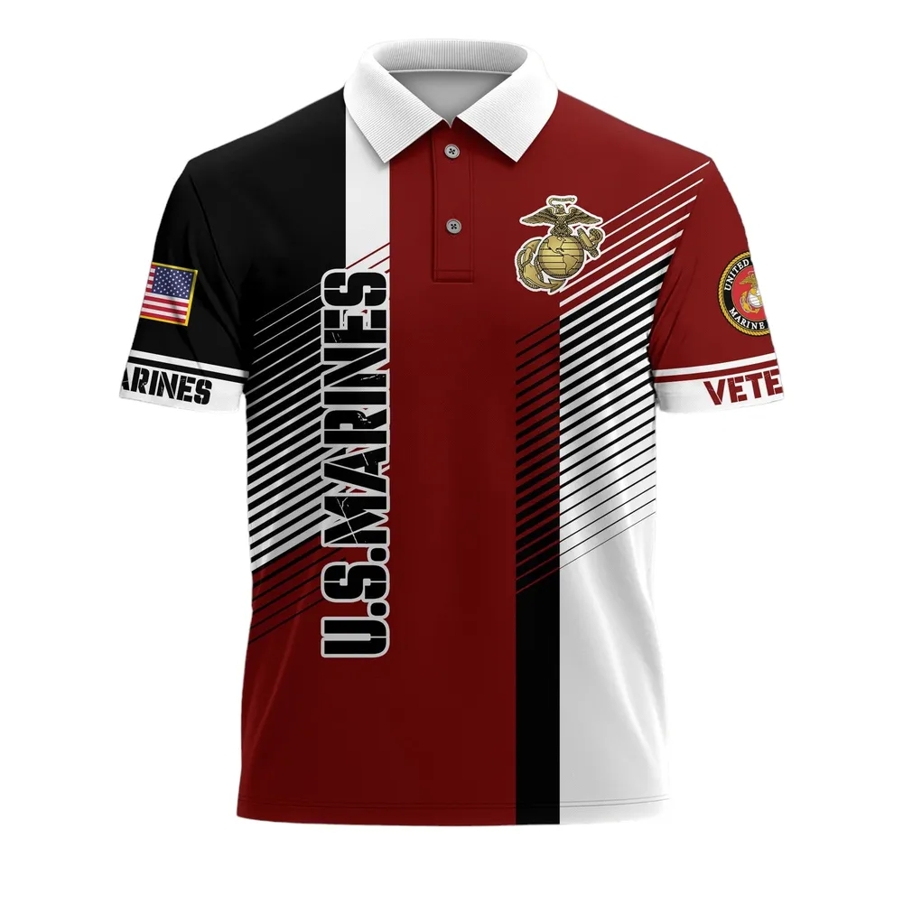 The United States Marine Corps Short Polo Shirts Remember Honor Respect Honoring All Who Served Shirt PLK1633