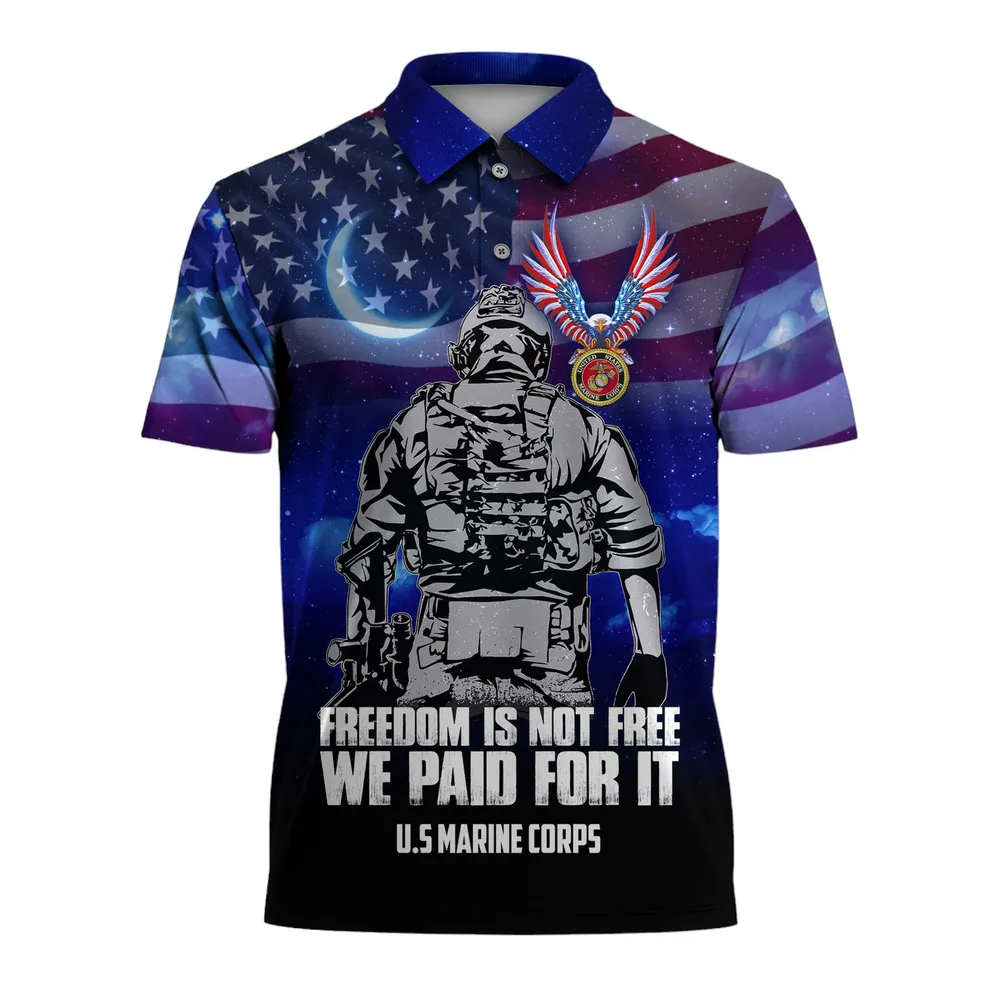 The United States Marine Corps Short Polo Shirts Remember Honor Respect Honoring All Who Served Shirt PLK1637