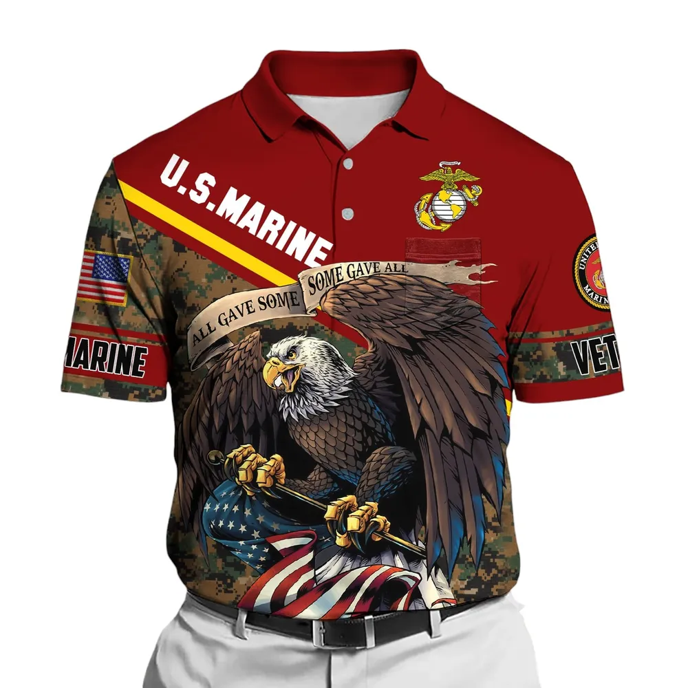 The United States Marine Corps Short Polo Shirts Remember Honor Respect Honoring All Who Served Shirt PLK1640