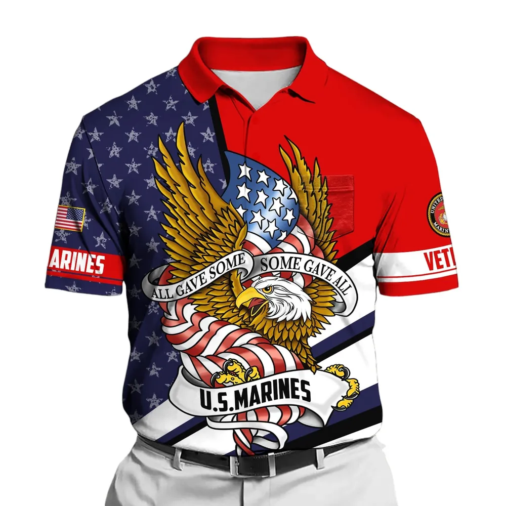 The United States Marine Corps Short Polo Shirts Remember Honor Respect Honoring All Who Served Shirt PLK1645