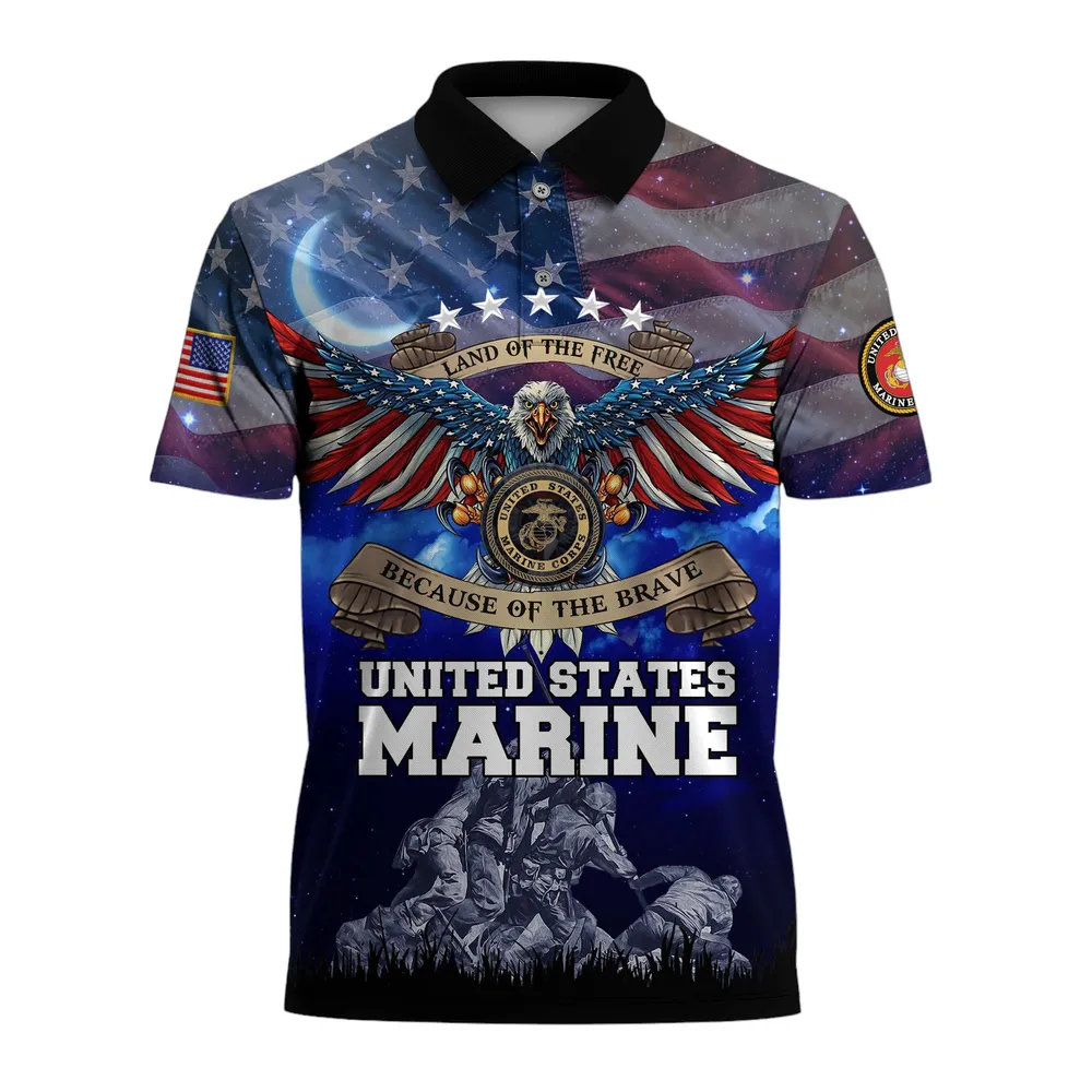 The United States Marine Corps Short Polo Shirts U.S. Veterans Honoring All Who Served Shirt PLK1624