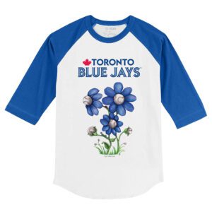 Toronto Blue Jays Blooming Baseballs 3/4 Royal Blue Sleeve Raglan Shirt