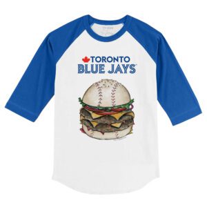 Toronto Blue Jays Burger 3/4 Royal Blue Sleeve Raglan Shirt
