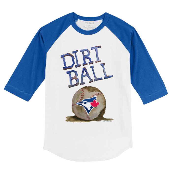 Toronto Blue Jays Dirt Ball 3/4 Royal Blue Sleeve Raglan Shirt