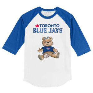 Toronto Blue Jays Girl Teddy 3/4 Royal Blue Sleeve Raglan Shirt