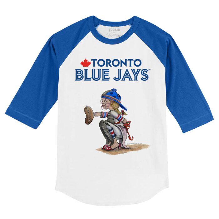 Toronto Blue Jays Kate the Catcher 3/4 Royal Blue Sleeve Raglan Shirt