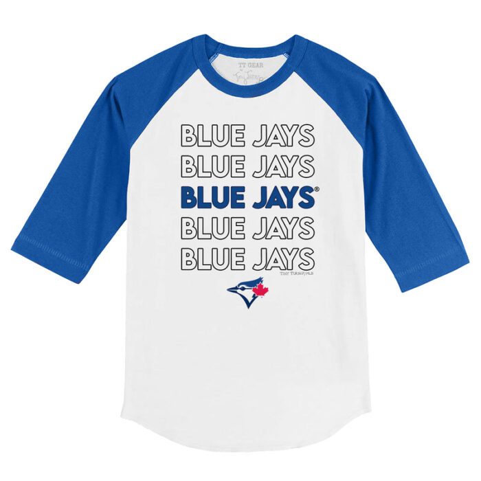 Toronto Blue Jays Stacked 3/4 Royal Blue Sleeve Raglan Shirt