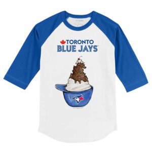 Toronto Blue Jays Sundae Helmet 3/4 Royal Blue Sleeve Raglan Shirt
