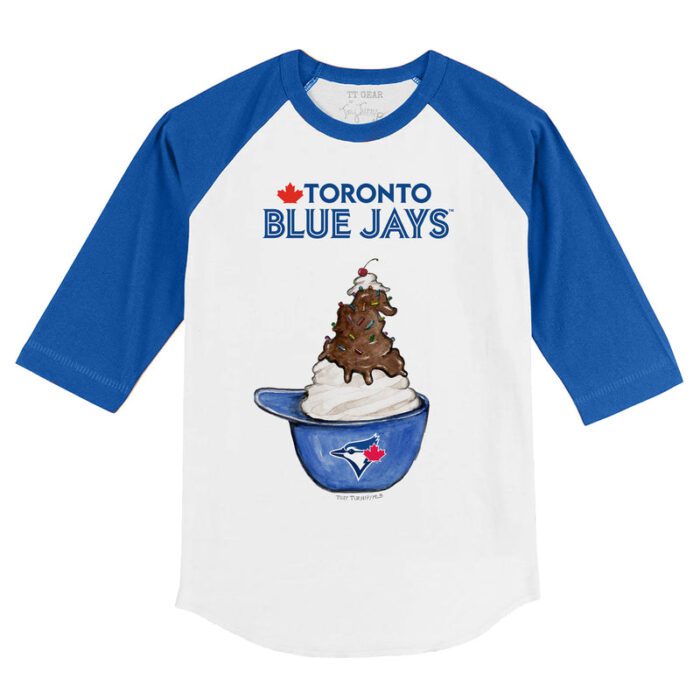 Toronto Blue Jays Sundae Helmet 3/4 Royal Blue Sleeve Raglan Shirt