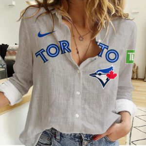 Toronto Blue Jays Women Casual Shirt Linen Shirt GWS1012
