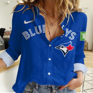 Toronto Blue Jays Women Casual Shirt Linen Shirt GWS1013