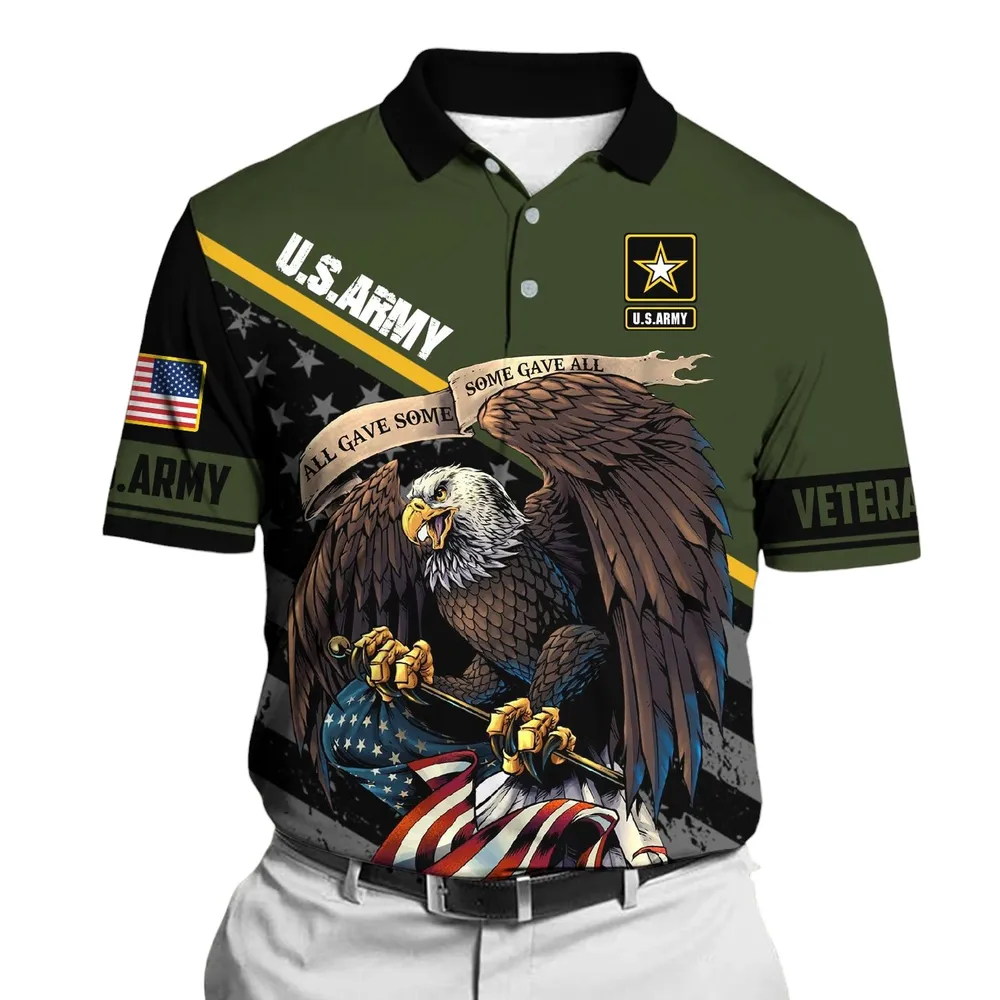 U.S. Army Short Polo Shirts Honoring All Who Served Remember Honor Respect Veteran Day PLK1698